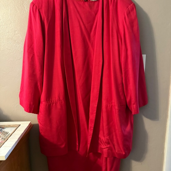 Saks 5th Ave Silk Dress w/coat - Picture 2 of 3